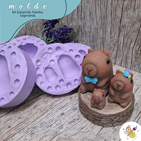 Molde kit familia capivaras
