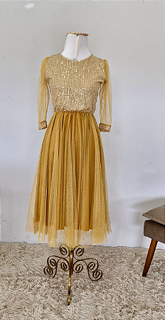 Vestido Ele Vive - Dourado