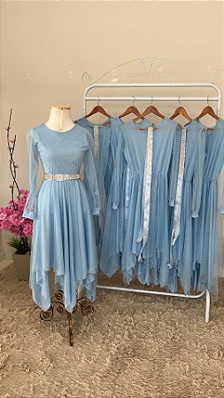 Vestido Nova Aliança - Azul Aquamarine