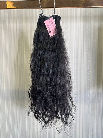 Ondas Suntuosas: Megahair Ondulado Preto Premium - 150g de Pura Elegância e Volume Exuberante!