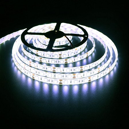 Luminária Aquário 5 x Fita LED Branco Frio 5050 IP65 com silicone 60 leds/metro - de 30cm a 1m