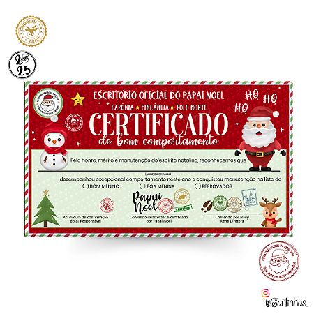 Certificado Bom Comportamento