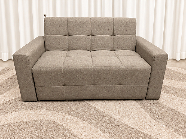 Sofá Cama Cristal 1.54m Sem Caixa D28 Soft - Linho Bege Escuro