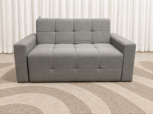 Sofá Cama Cristal 1.54m Sem Caixa D28 Soft - Linho Cinza