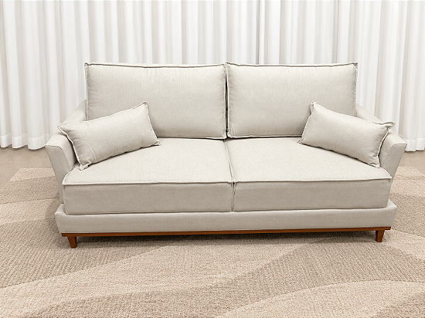 Sofá Lupe 189 3 Lugares 2.00m D33 - Bouclé Branco