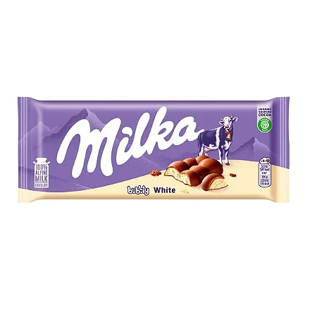 Chocolate Milka Bubbly White 95g – Barra Aerada de Chocolate Branco