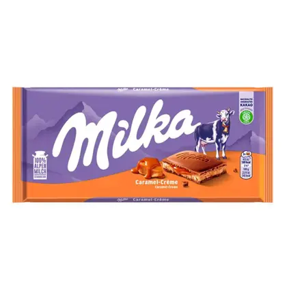Chocolate Milka Caramel-Creme 100g – Barra com Recheio de Caramelo