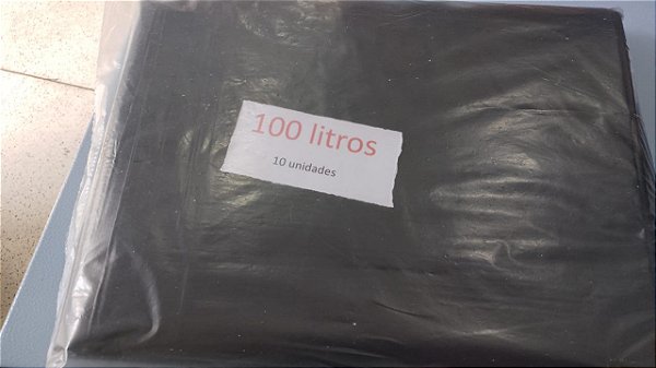 Saco Lixo Preto 100 litros 10 unidades