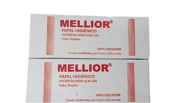 Papel Higiênico Interfolhado ( Cai Cai ) Folha Simples- Caixa com 10.000
