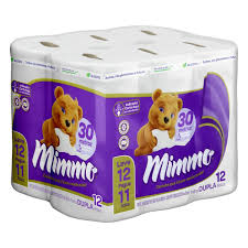 Papel Higiênico MIMMO Folha Dupla com 12 Unidades 30 metros cada Leve 12 Pague 11 Rolos