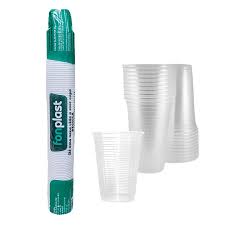 Copo Descartável Plástico 180ml Transparente ou Branco, Resistente 50 Unid