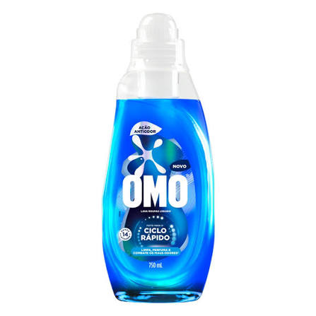 Lava-Roupas Líquido Omo Ciclo Rápido Ação Antiodor Frasco 750ml