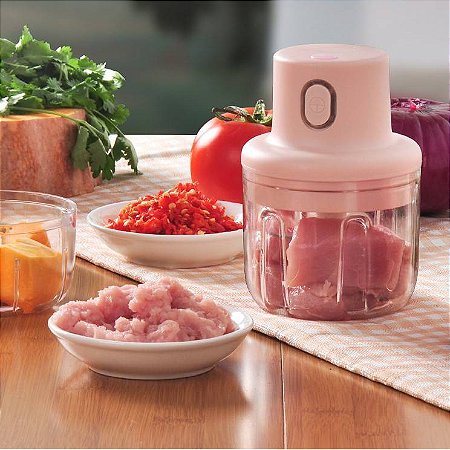 MINI PROCESSADOR e TRITURADOR de ALIMENTOS -  ELÉTRICO 250 ML