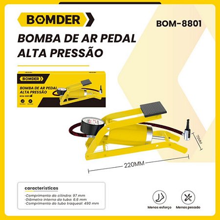 BOMBA de AR PEDAL ALTA PRESSÃO