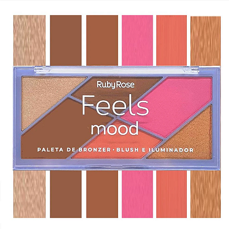 PALETA BRONZER, BLUSH e ILUMINADOR - RUBY ROSE