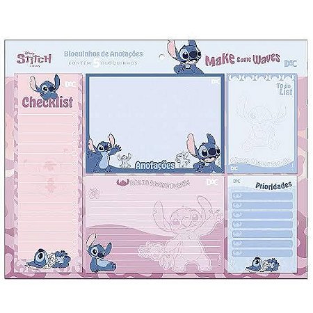 Placa Bloco de Anotações Stitch Lilás DAC