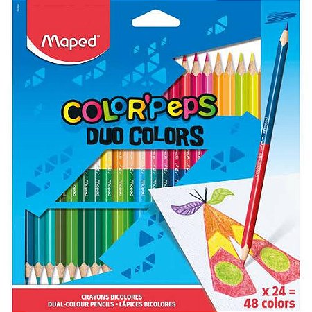 Lapis de Cor Duo Colors Maped 48 cores