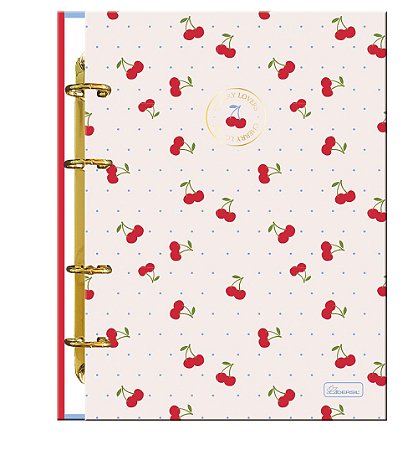 Caderno Colegial Argolago Capa Dura Cherry Lovers Cadersil
