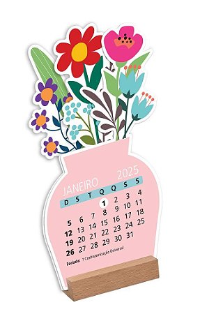 Calendário Vasinho de Flores Fina Ideia