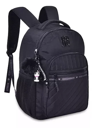 Mochila Rebecca Bonbon Crinkle G Preta Clio