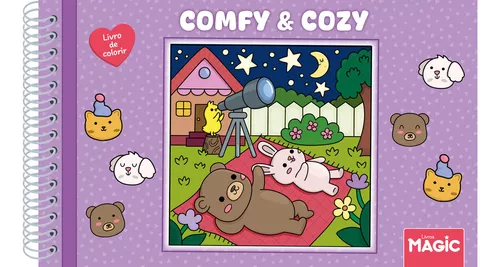 Livro de Colorir Comfy e Cozy 96 pg. Espiral Capa Dura 180 g Magic Kids