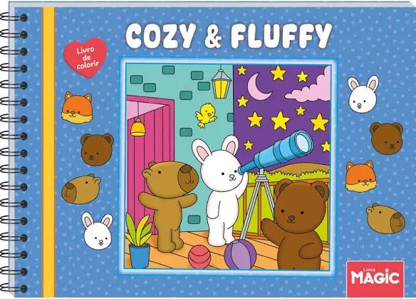 Livro de Colorir Cozy e Fluffy 96 pg. Espiral Capa Dura 180 g Magic Kids