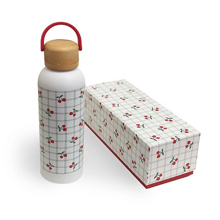 Garrafa Térmica Cereja 500ml aço inox Fina Ideia