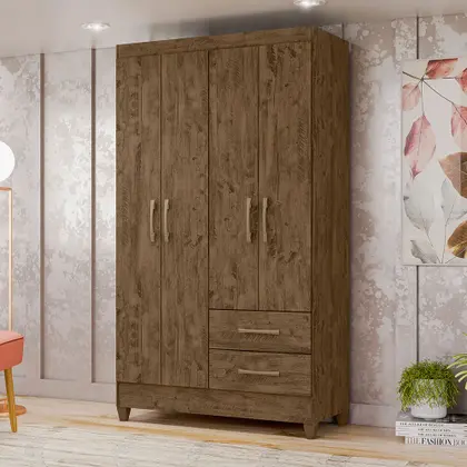 Roupeiro Moval Chile 4 Portas e 2 Gavetas com pes