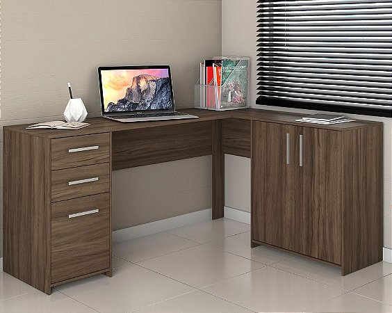 Mesa de Canto Notavel em L 2 Portas 3 Gavetas NT 2005