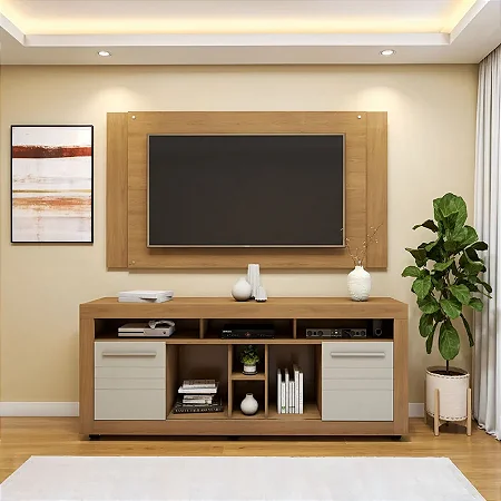 Conjunto Rack + Painel Valdemoveis Firezi 160 LArgura tv ate 50