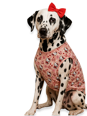Roupa Pet Camiseta Cachorro  PP ao EXG - Hello Kitty Canelado