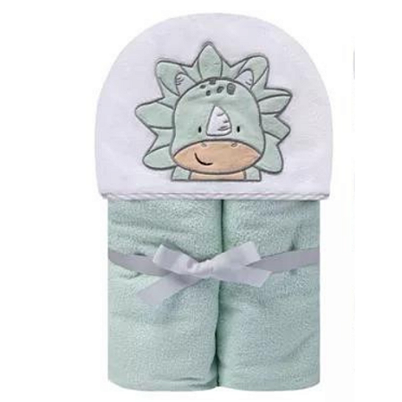 Toalha de Banho Felpuda com Capuz- Dinossauro- Papi- 90cm x 70cm