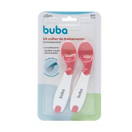 Kit Colher de Silicone Termossensível Buba- Rosa