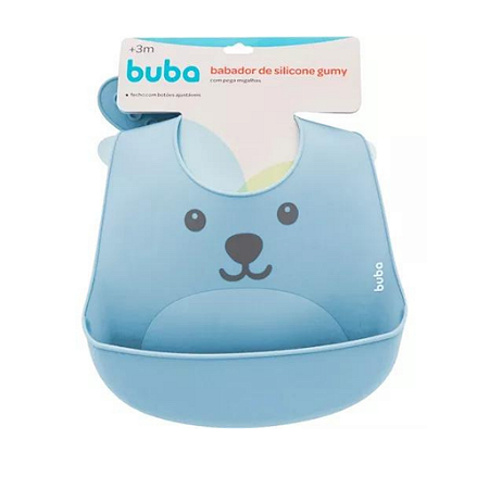 Babador de Silicone com Pega Migalhas Gumy - Buba - AZUL