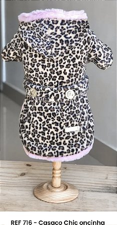 Roupa Para Cachorro Casaco Chic Oncinha com Capuz Ref 516 - PERICÃO