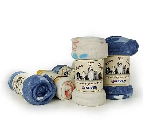 Manta Cobertor para Cães e Gatos Pet Aconchego Plush 70cm x 85 cm -Seven Têxtil