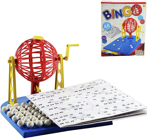 Bingo com 48 Cartelas e Dispenser de Bolinhas