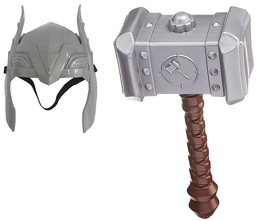 Máscara Thor Adulto E Martelo Festa Fantasia