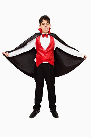 Fantasia Vampiro Conde Drácula Infantil Juvenil tamanho 16