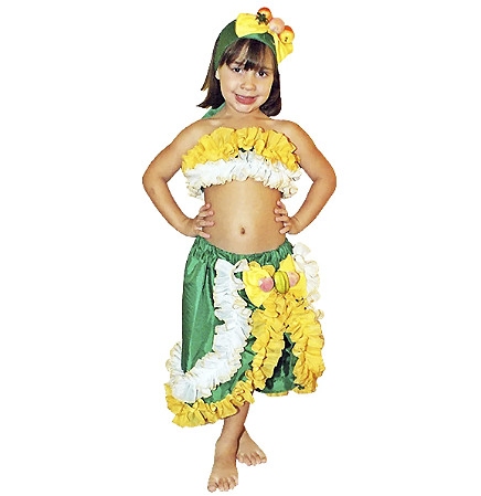 Fantasia Baiana Carmen Miranda Infantil C/ Faixa Da Cabeça
