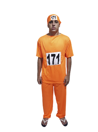 Fantasia Presidiario Adulto Laranja 171
