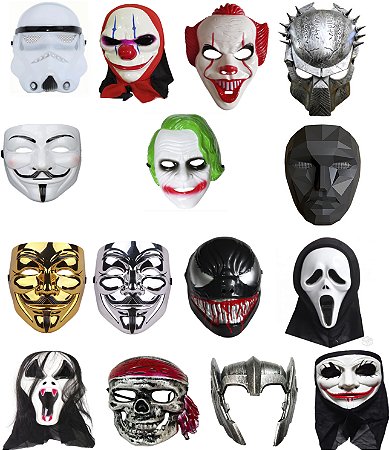 Kit 15 Máscaras Para Festa a Fantasia Aniversário Festa Temática