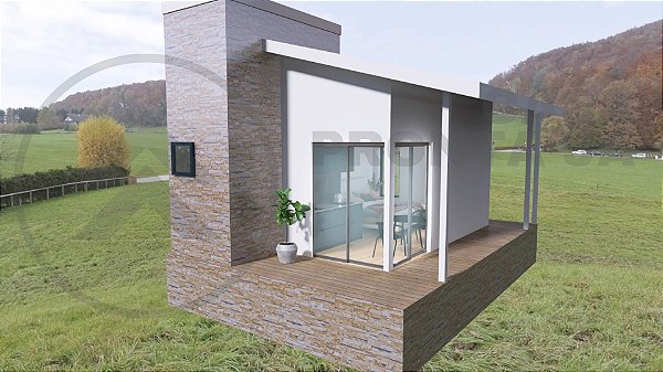 36 m² - Chalé Tiny House de Concreto