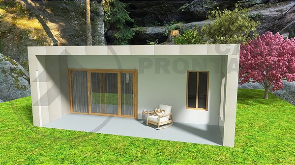 66,43 m² - Chalé Alto Padrão de Concreto