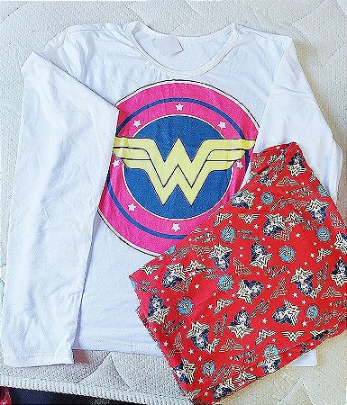 Pijama de frio mulher maravilha