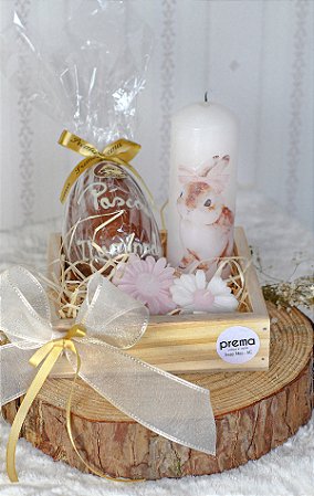 Kit de Páscoa - Ovo de chocolate com velas
