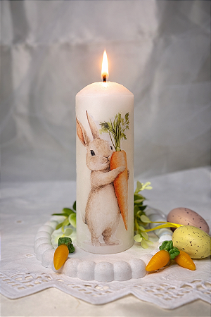 Decoupage Páscoa Coelho com cenoura
