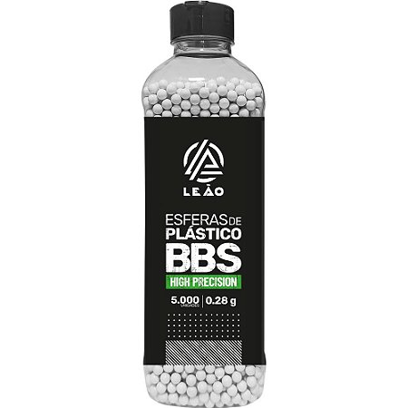 Esfera Airsoft BBs Leão 0.28g 6mm pote com 5000 bolinhas cor:branca