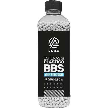 Esfera Airsoft BBs Leão 0.30g 6mm pote com 5000 bolinhas cor:branca