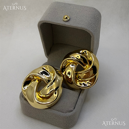 Brinco Feminino Robusto Enrolado Dourado